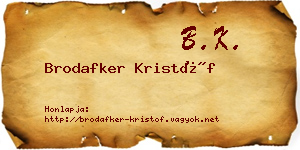 Brodafker Kristóf névjegykártya